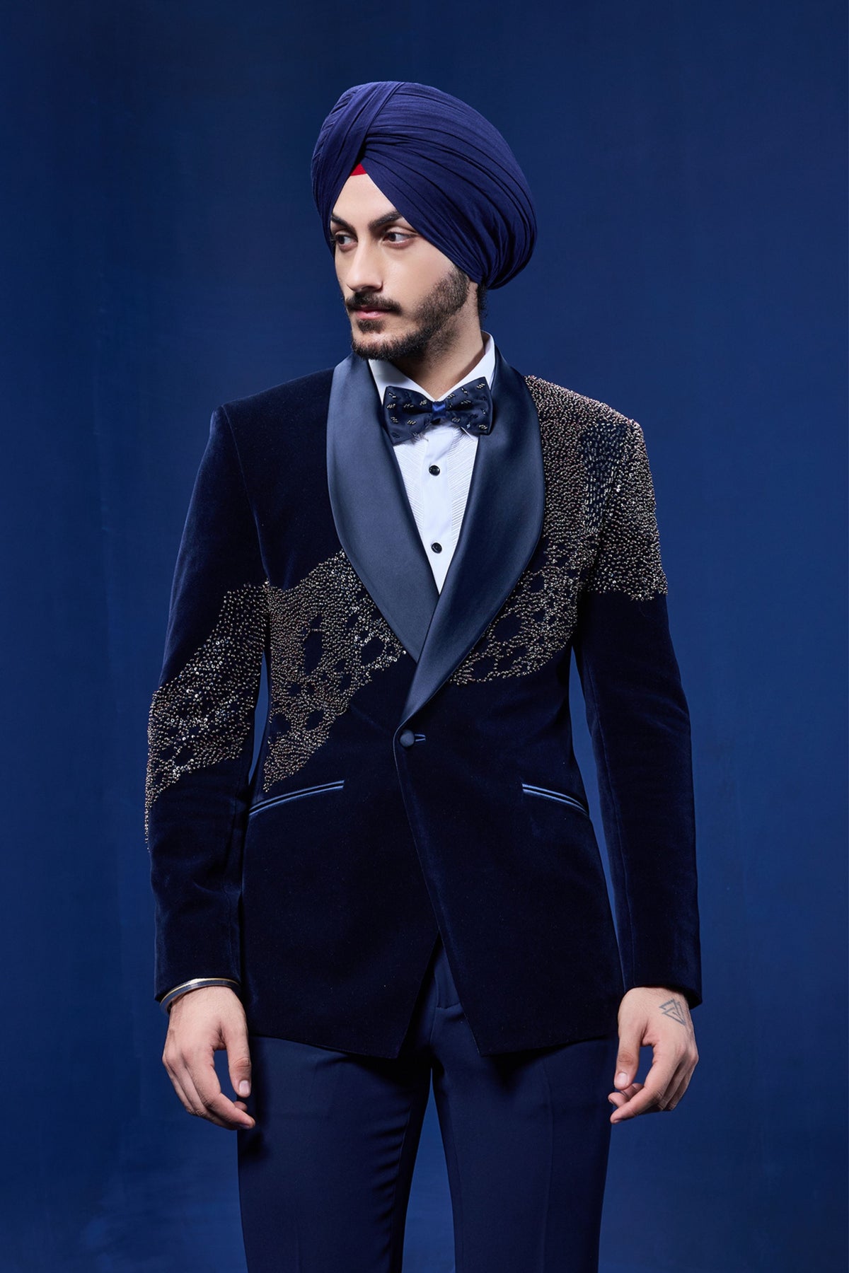 Navy Embellished Tuxedo