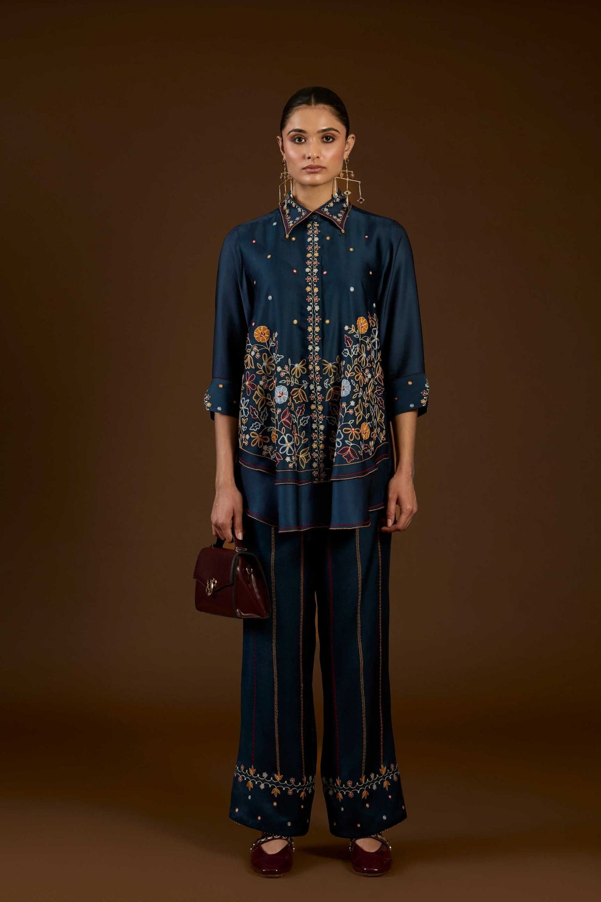Blue Aari Co-ord Set