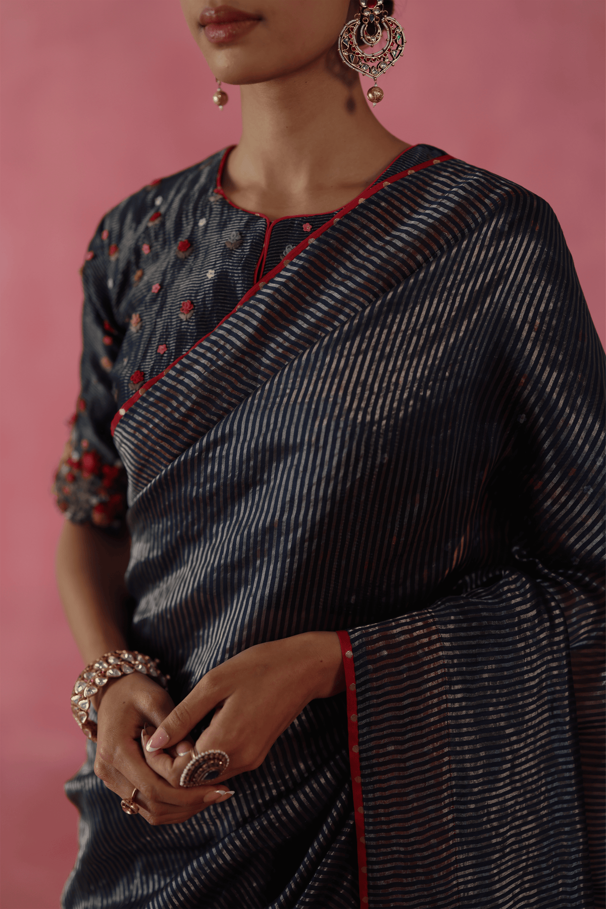 Navy Ghevar Saree