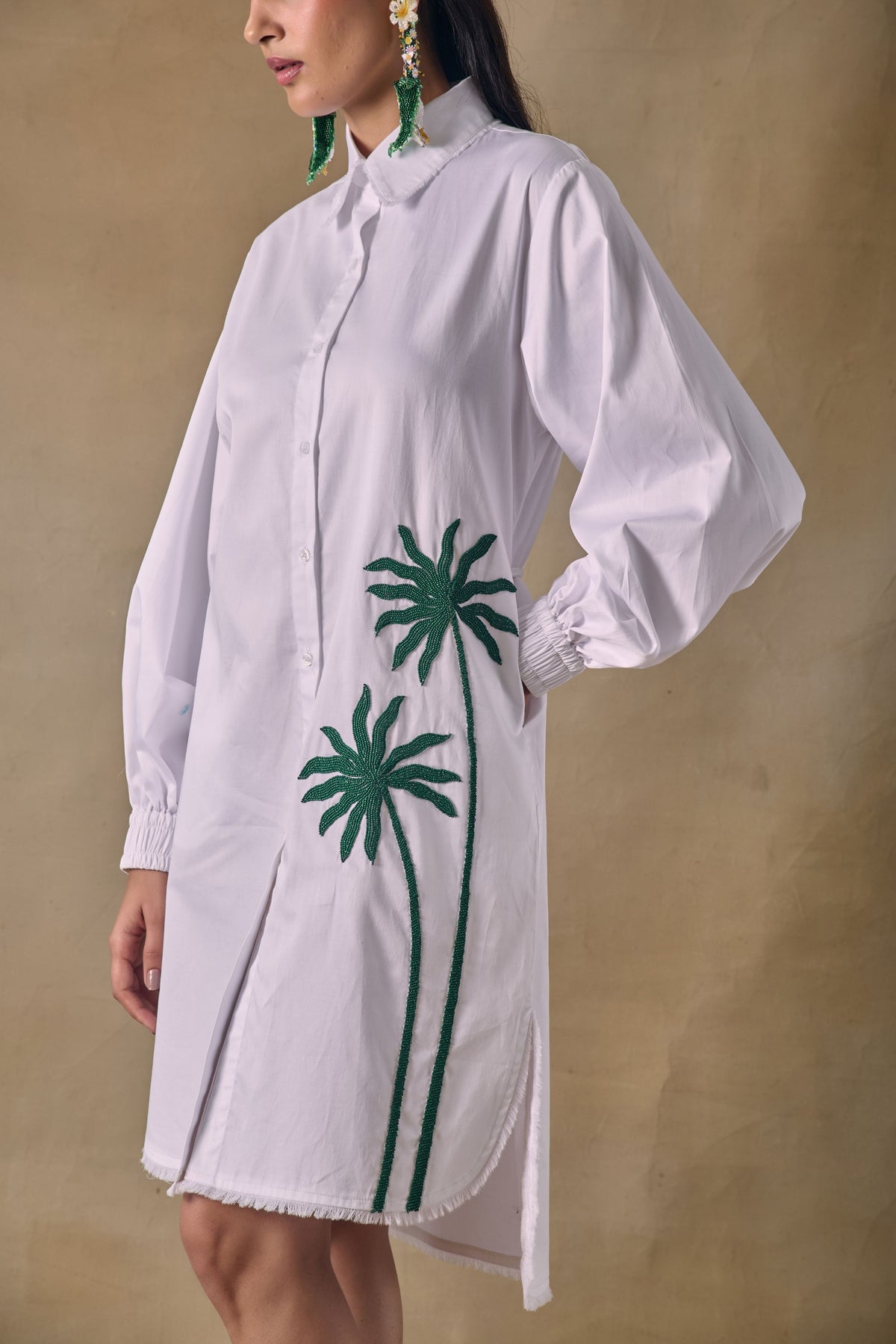 Mirage Palm Shirt Dress