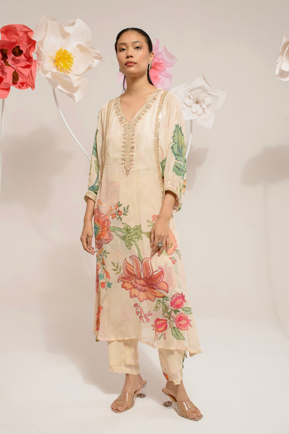 Cream Kurta Set