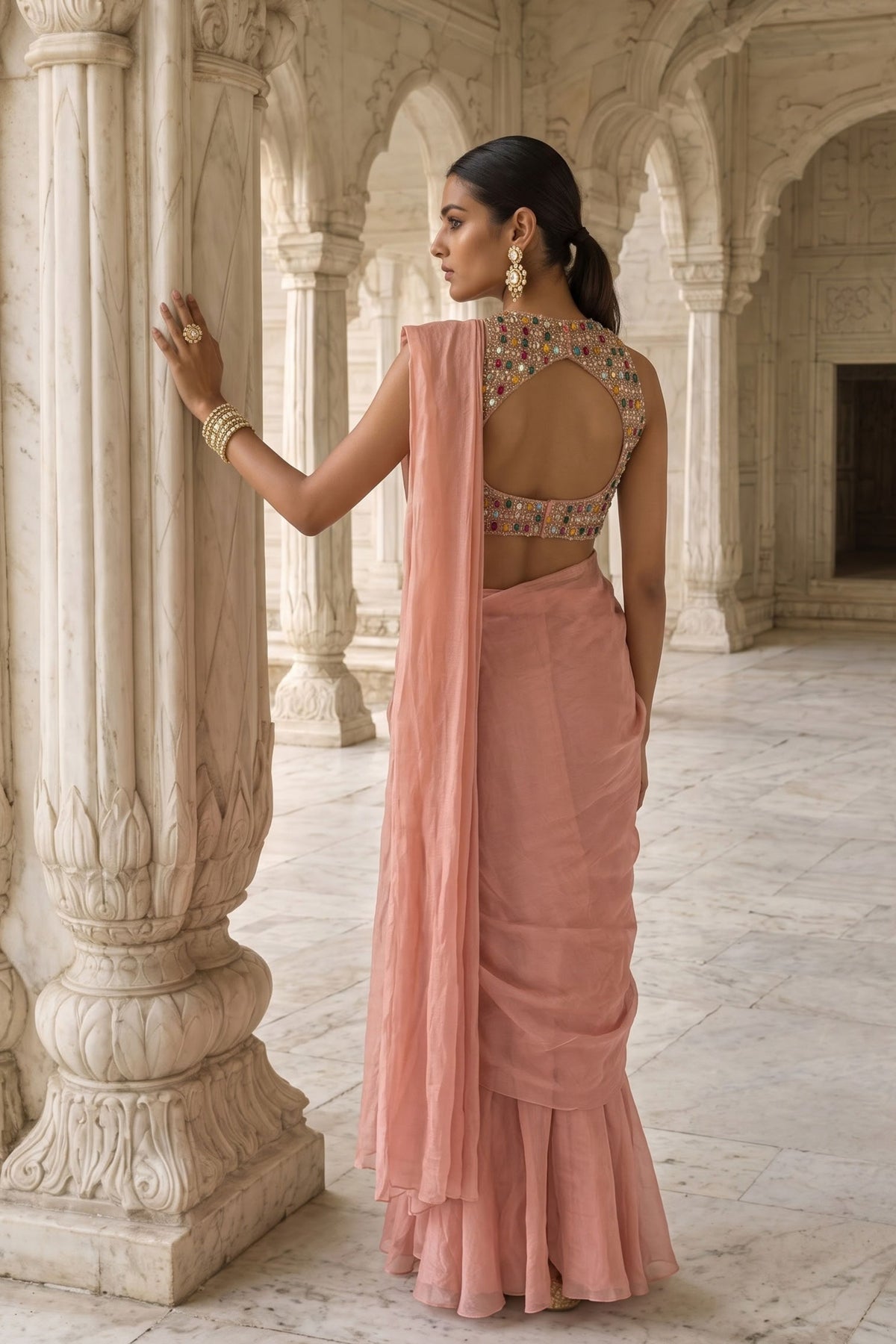 Mridula Raga Draped Saree Set