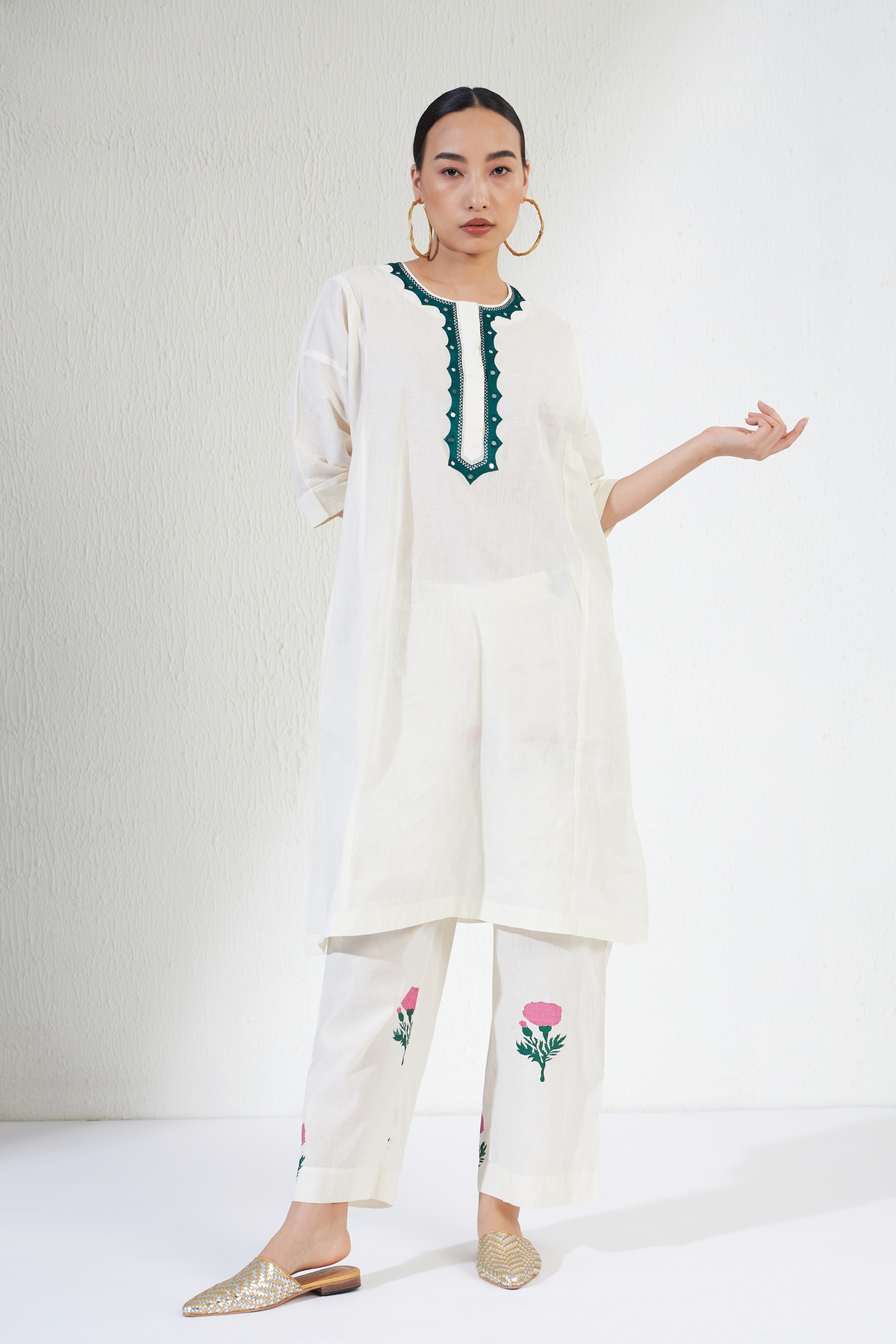 Off White Zara Kurta Set