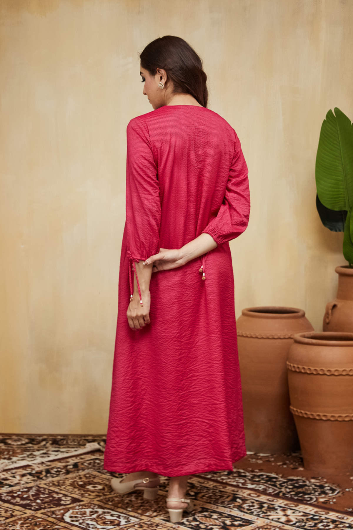 Pink Chanderi Aisha Dress