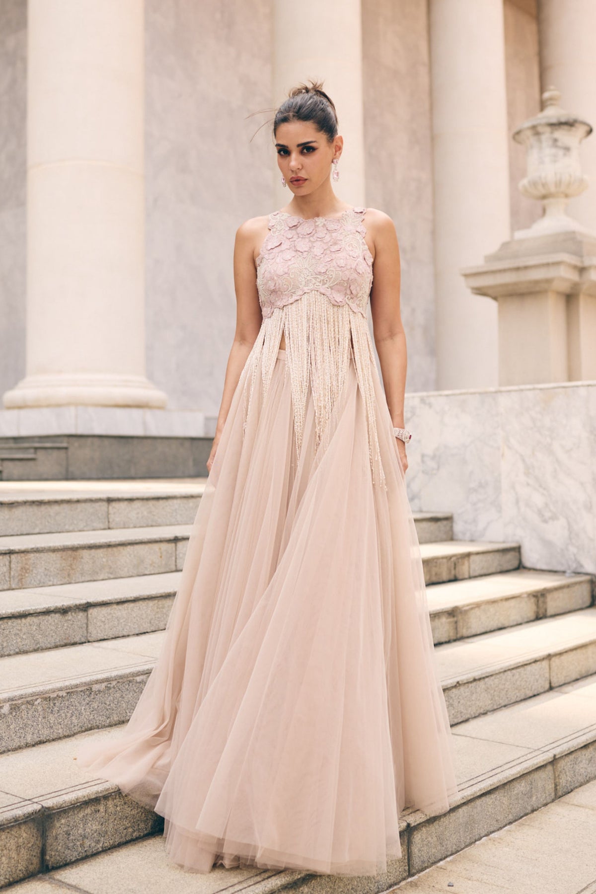Pink Top And Skirt Set