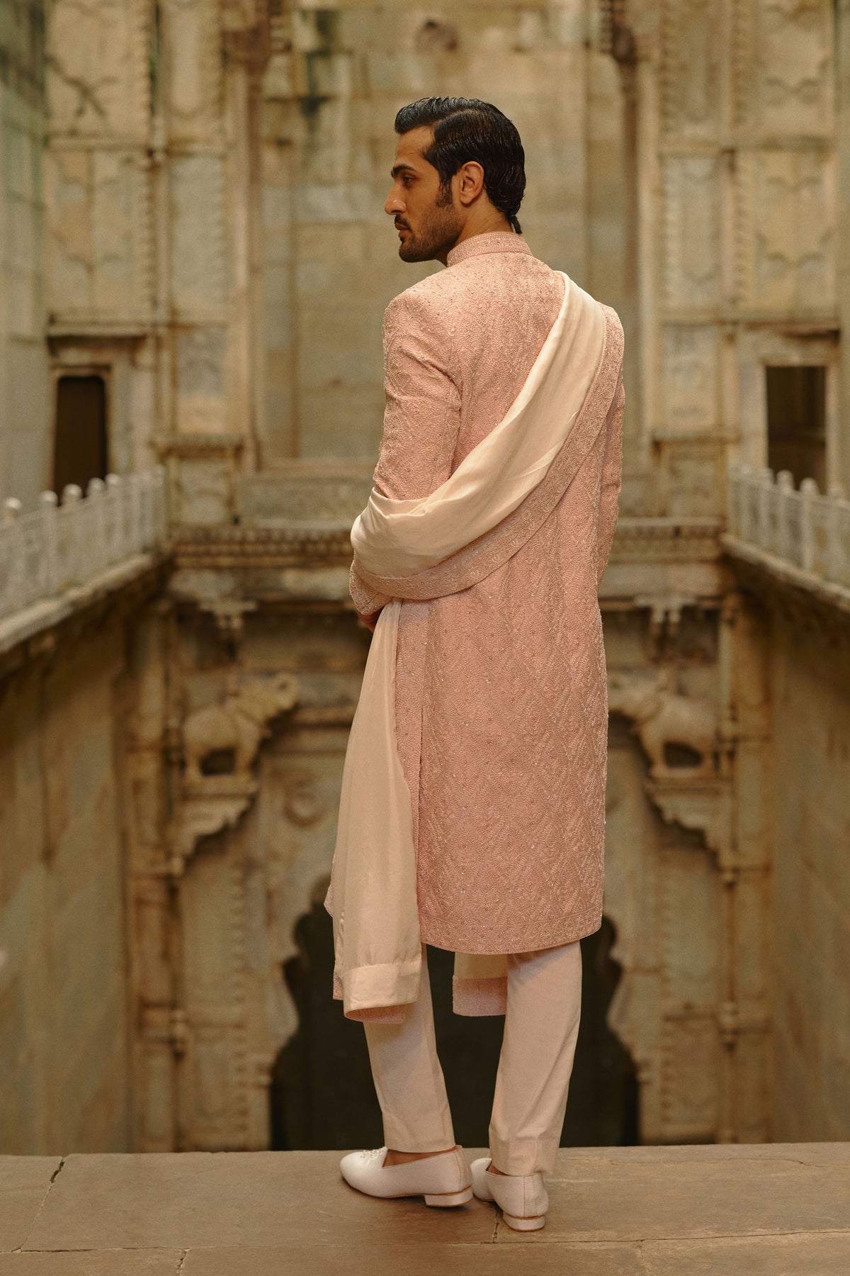 Blush Pink Sherwani Set