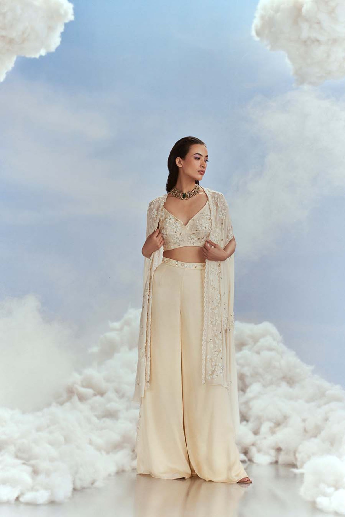 Beige Babylon Cape Set