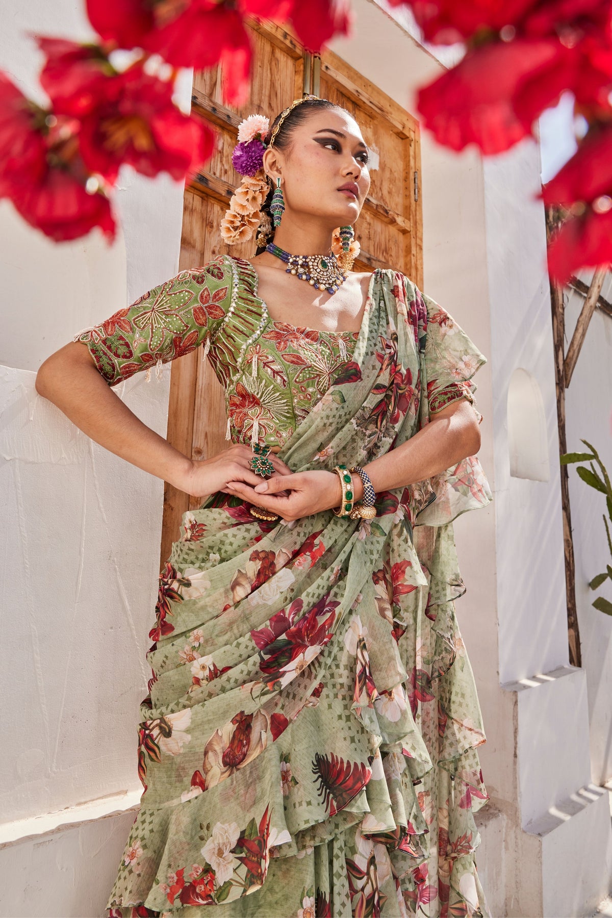 Sufi Draped Saree Set