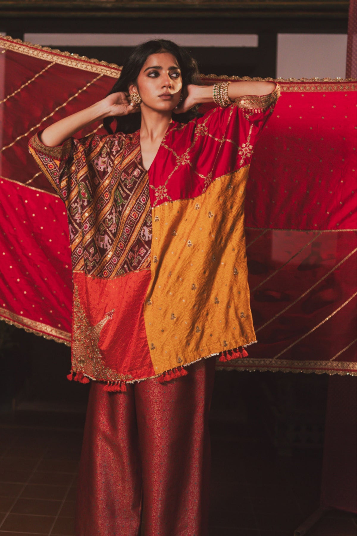 Pooja Multi Kaftan Set