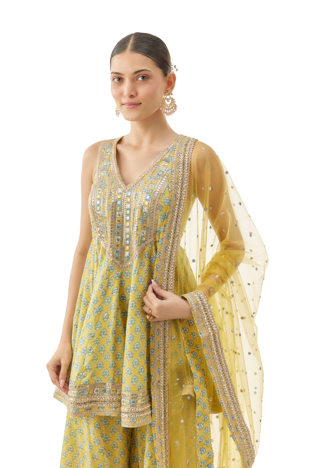 Yellow Simoni Sharara Set