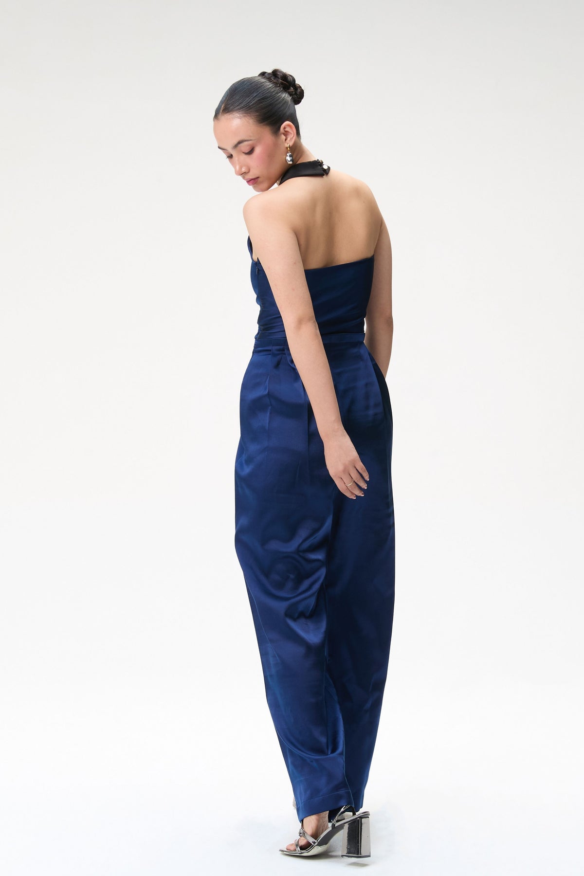Midnight Blue Silk Jumpsuit