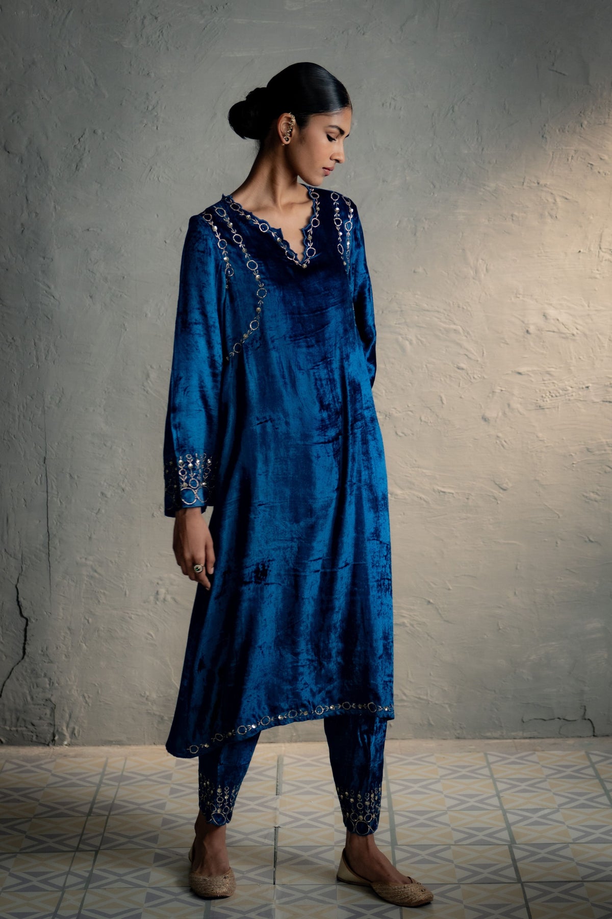 Phiran Style Velvet kurta Set