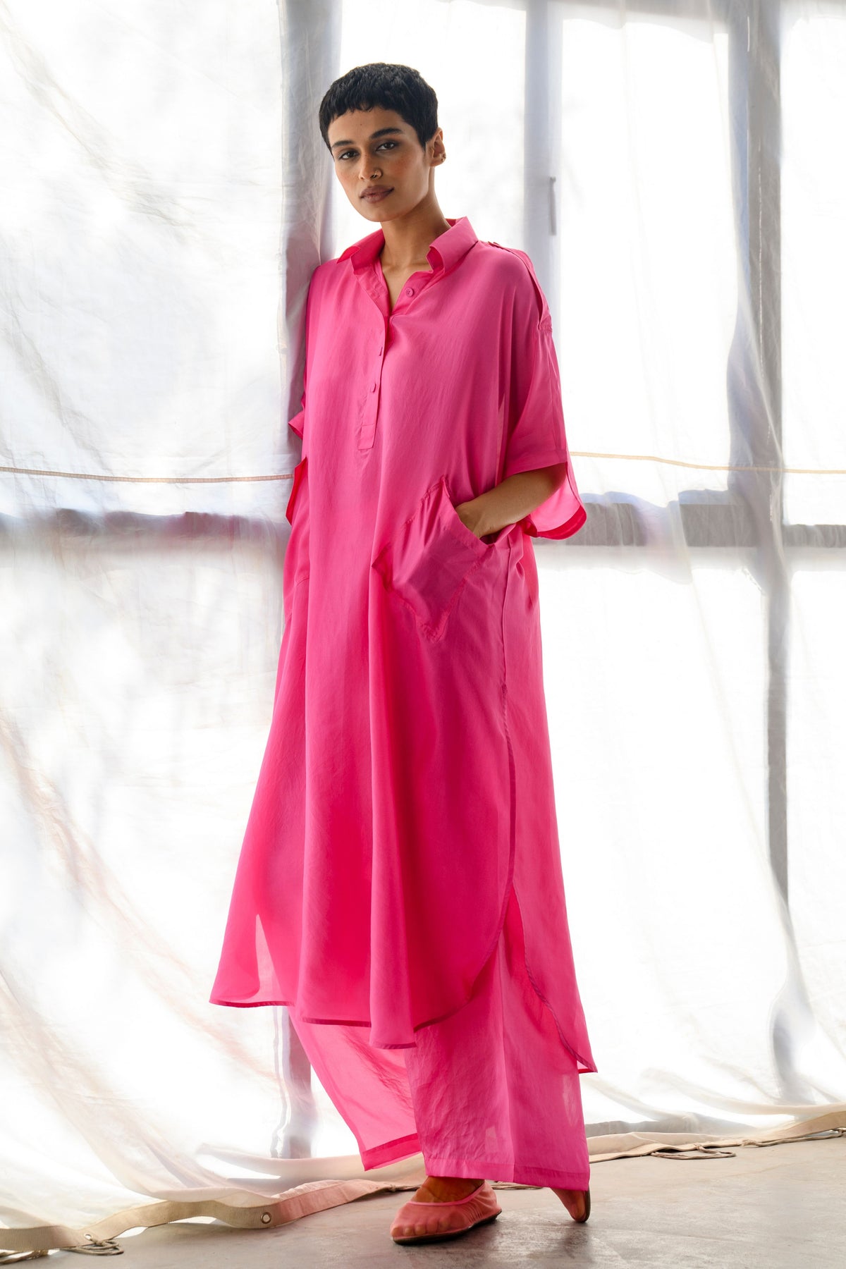 Devina Long Silk Kurta Set