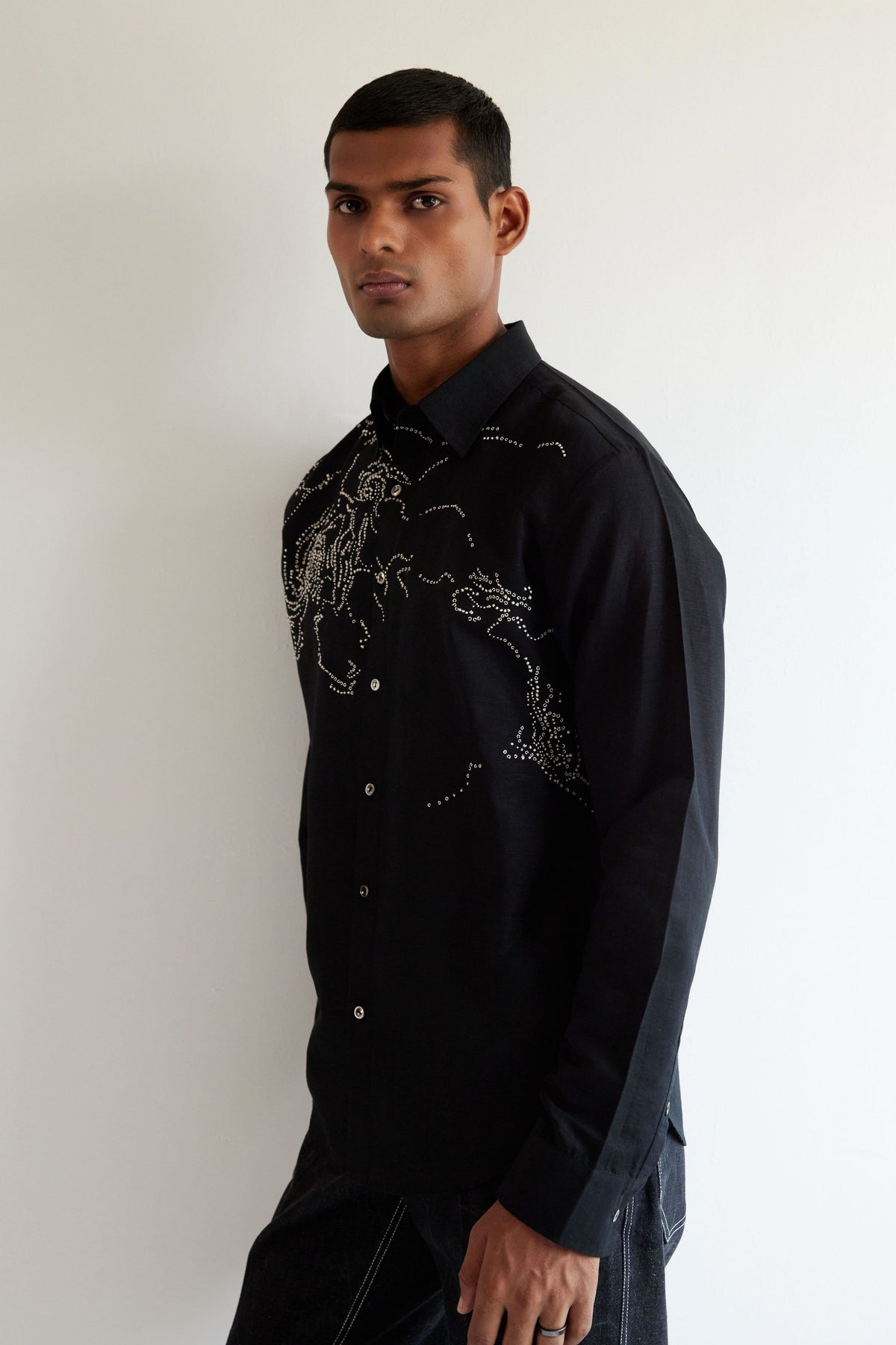 Black Hole Embroidered Shirt