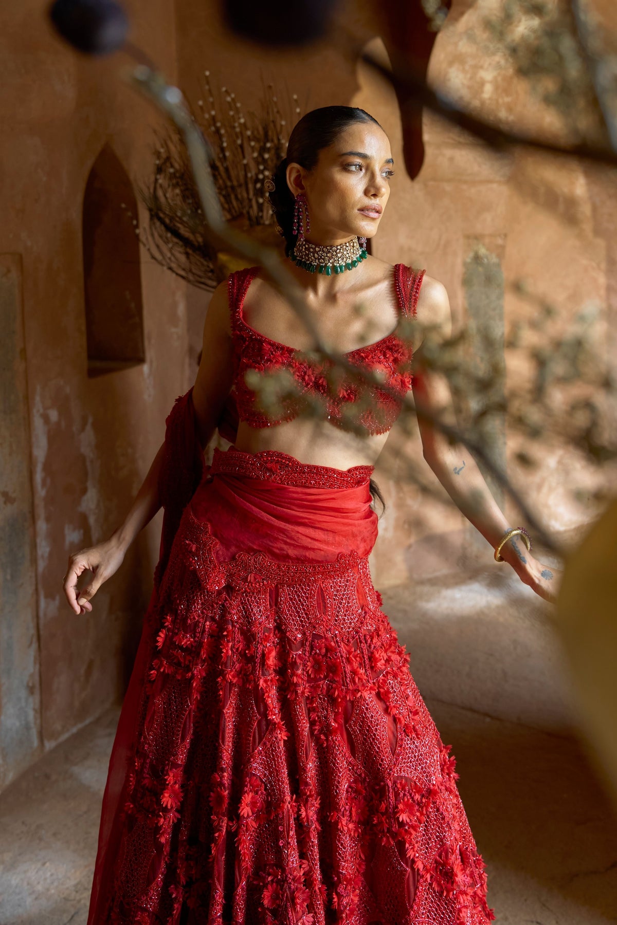 Crimson Aura Lehenga Set