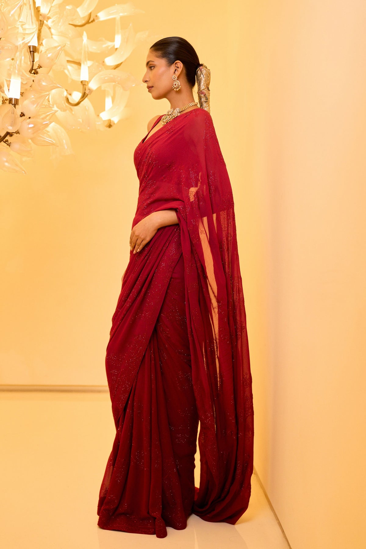 Shoraswiki Pink Saree Set