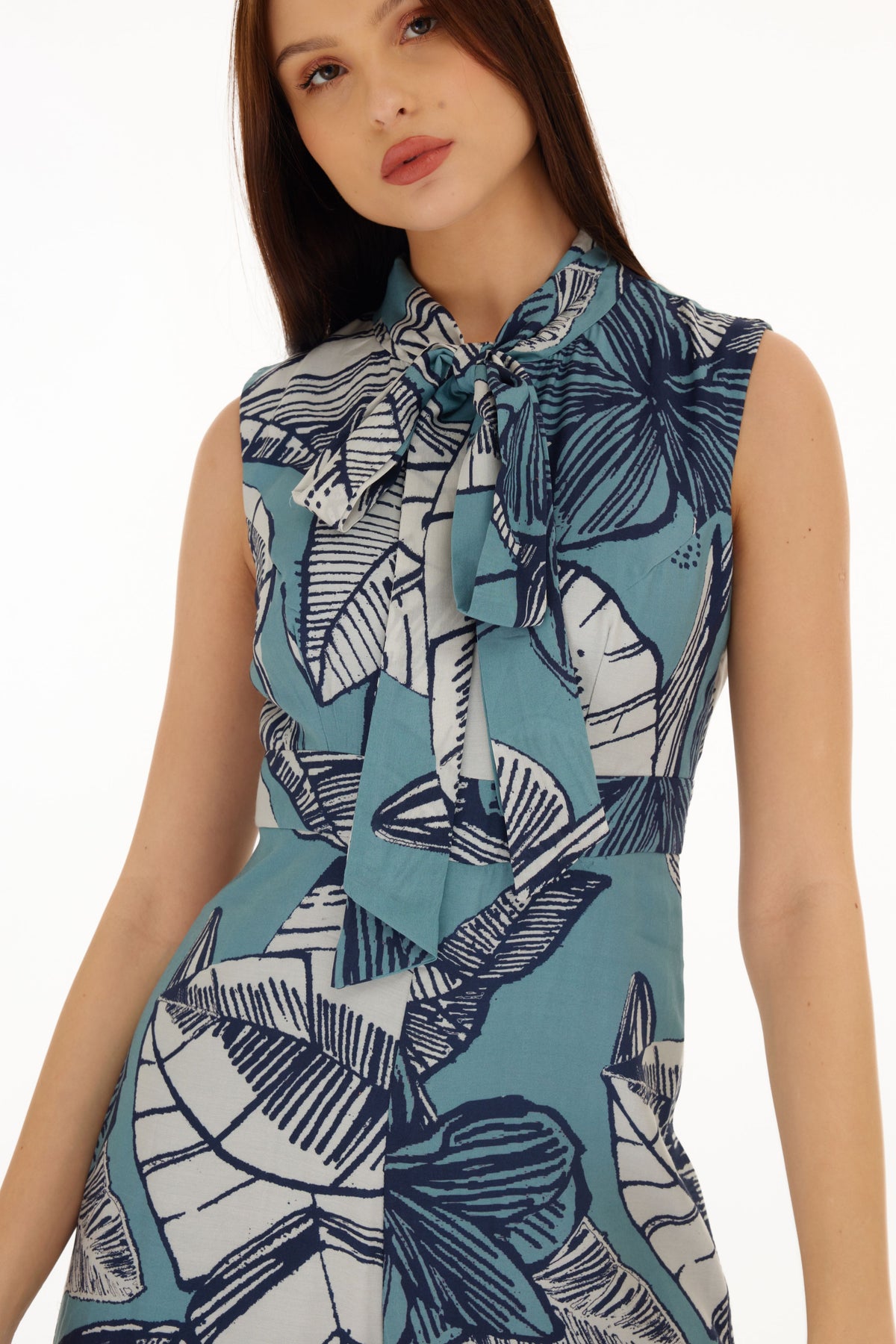 Blue and White Floral Jumpsuit