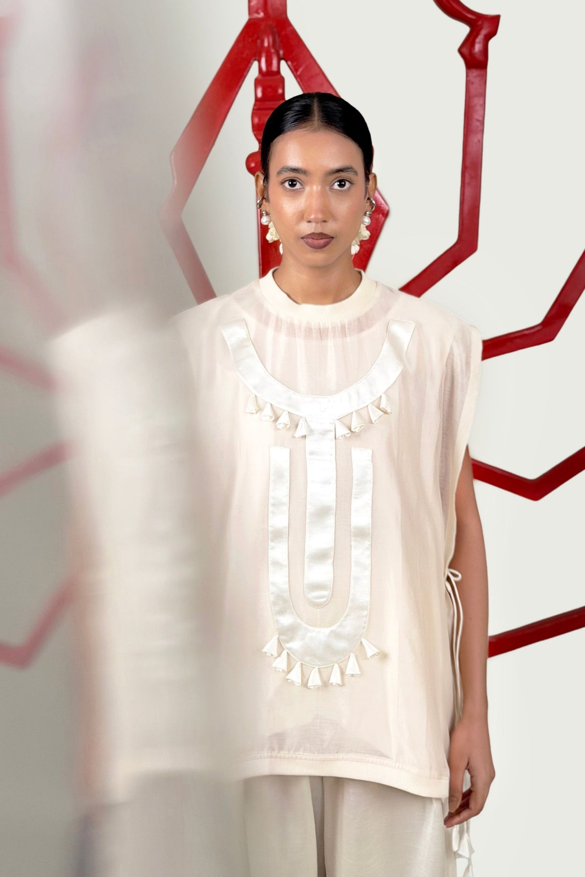 Off White Chanderi Co-Ord Set