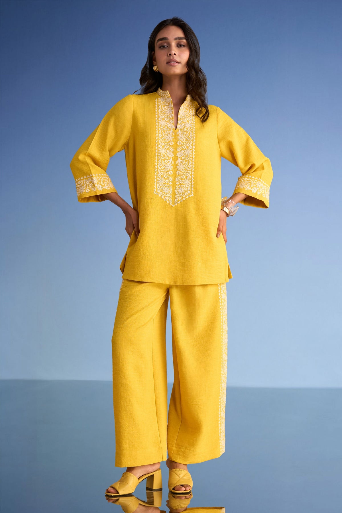 Embroidered Longline Top