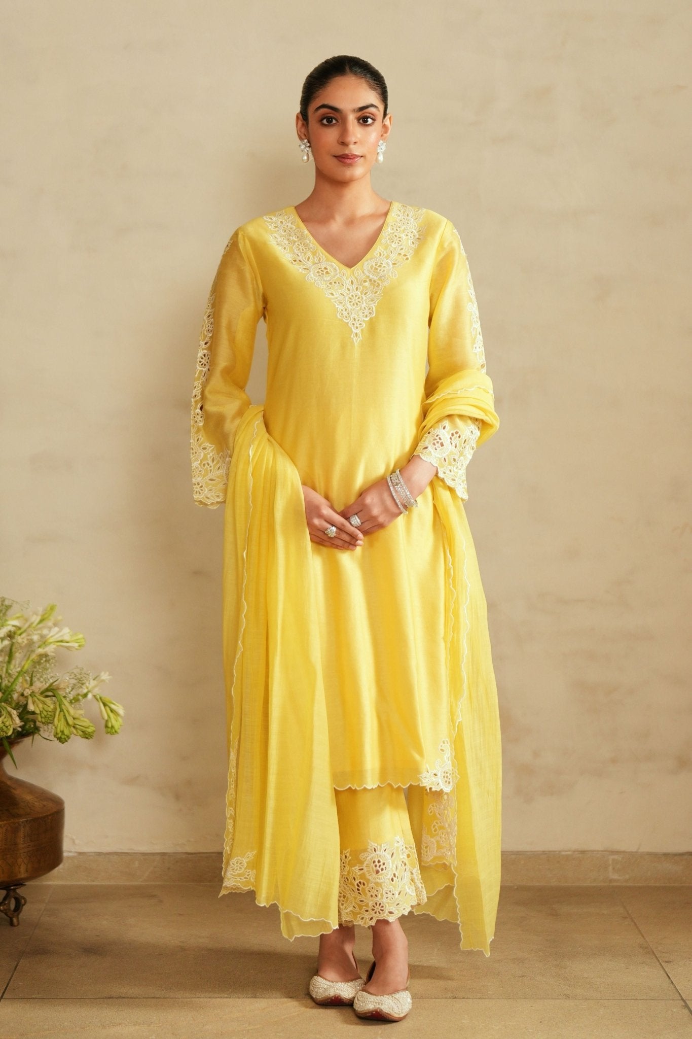Yellow Kaftan Set - Saisha By Charu Arora - Elahe