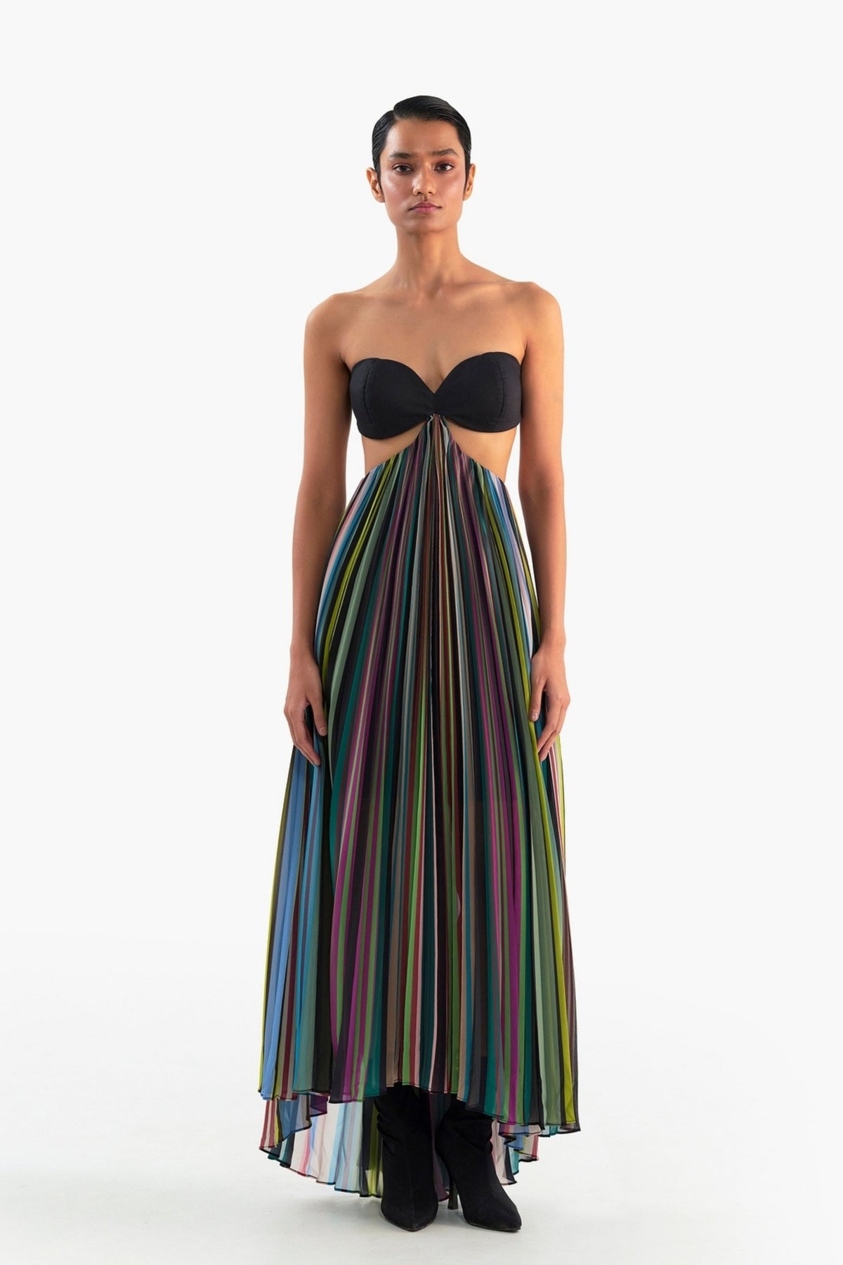 Tube Cut-out Pleated Dress