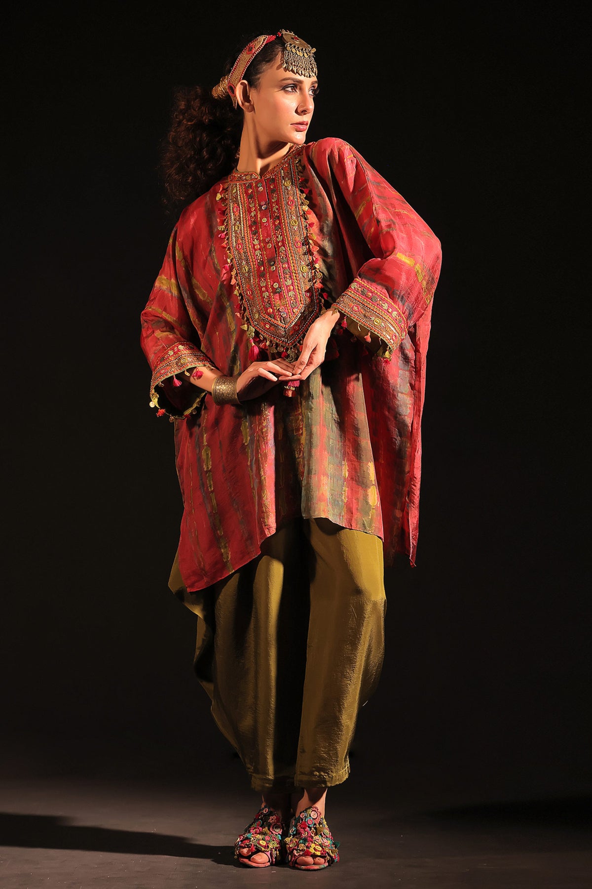 Shabnam Fuchsia Tunic With Dhoti Pants