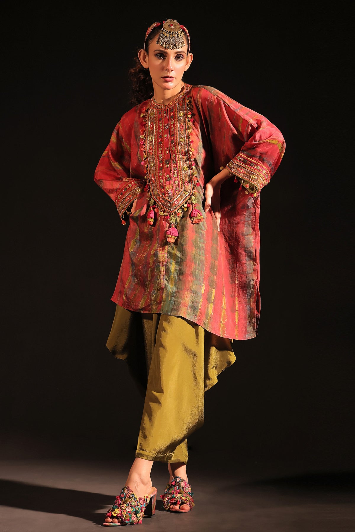 Shabnam Fuchsia Tunic With Dhoti Pants