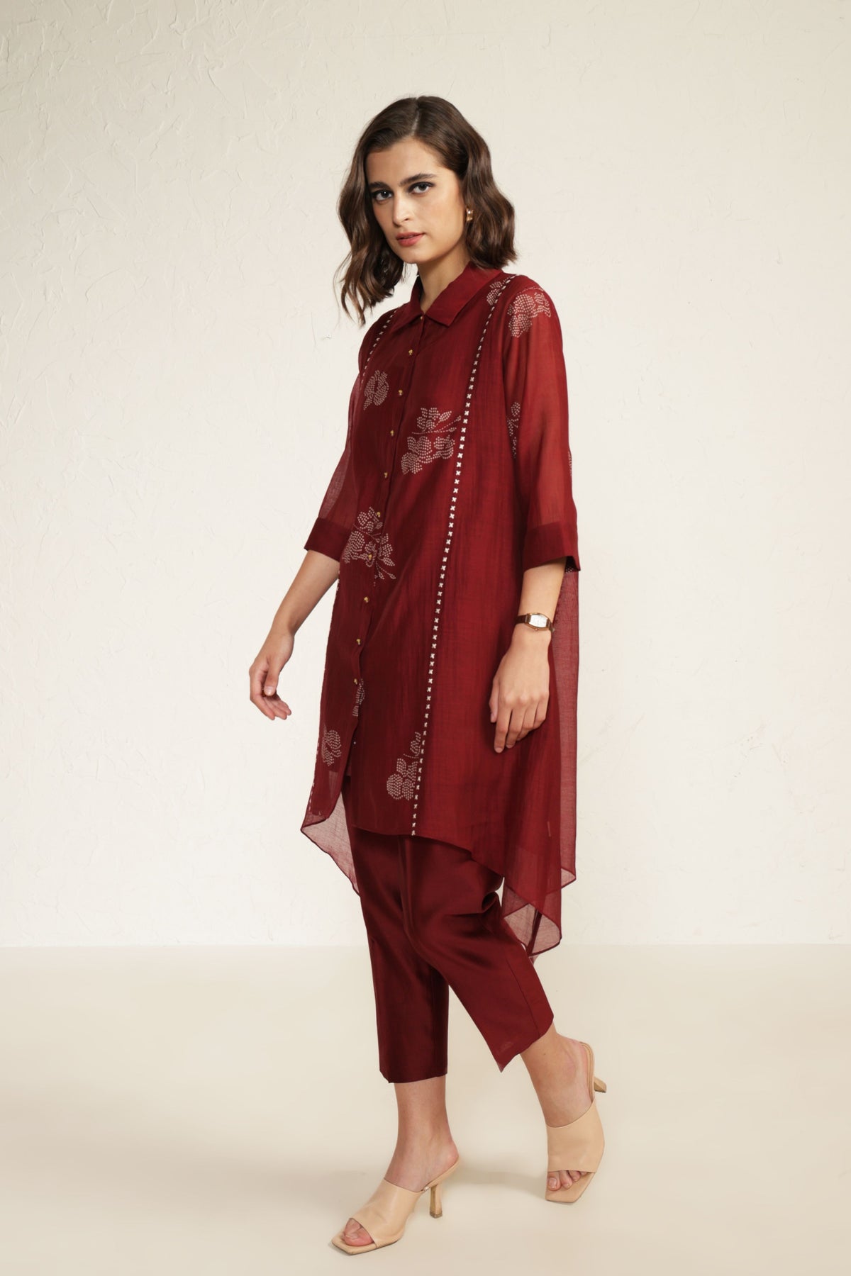 Burgandy Charles Tunic Set