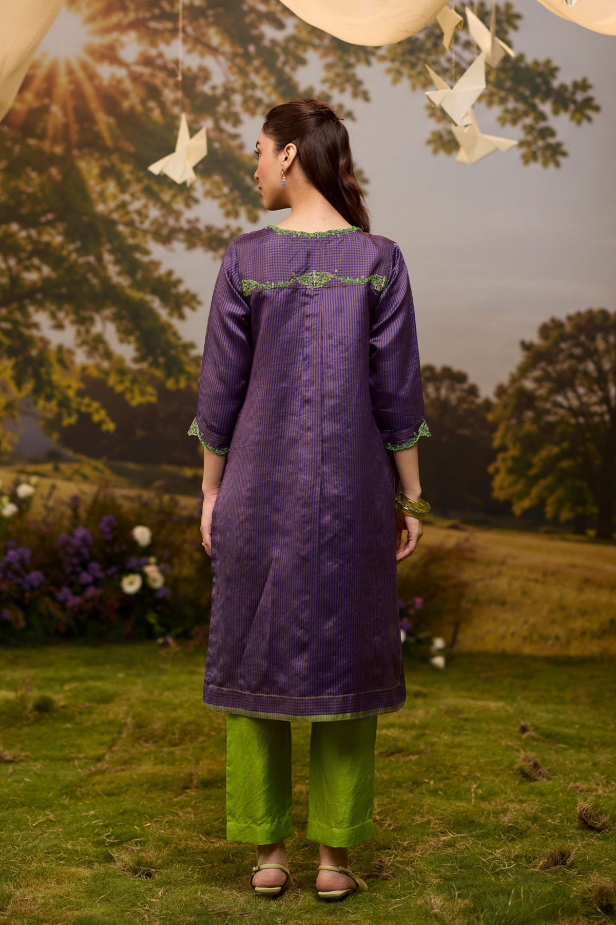 Rhythm n Rhyme Embroidered Purple Kurta Set