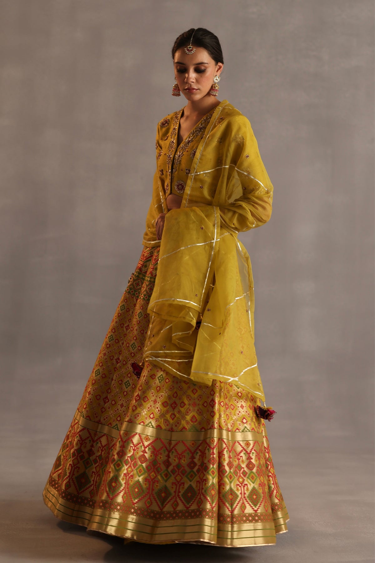 Saras Mustard Lehenga