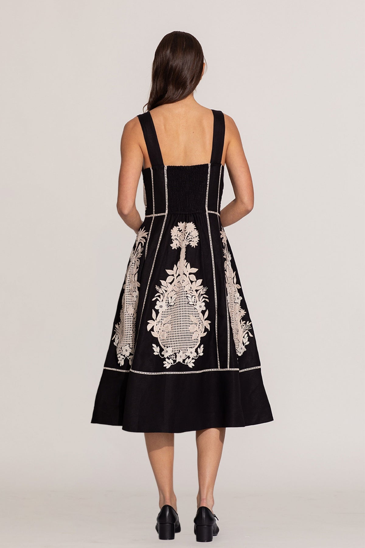Amara Embroidered Midi Dress