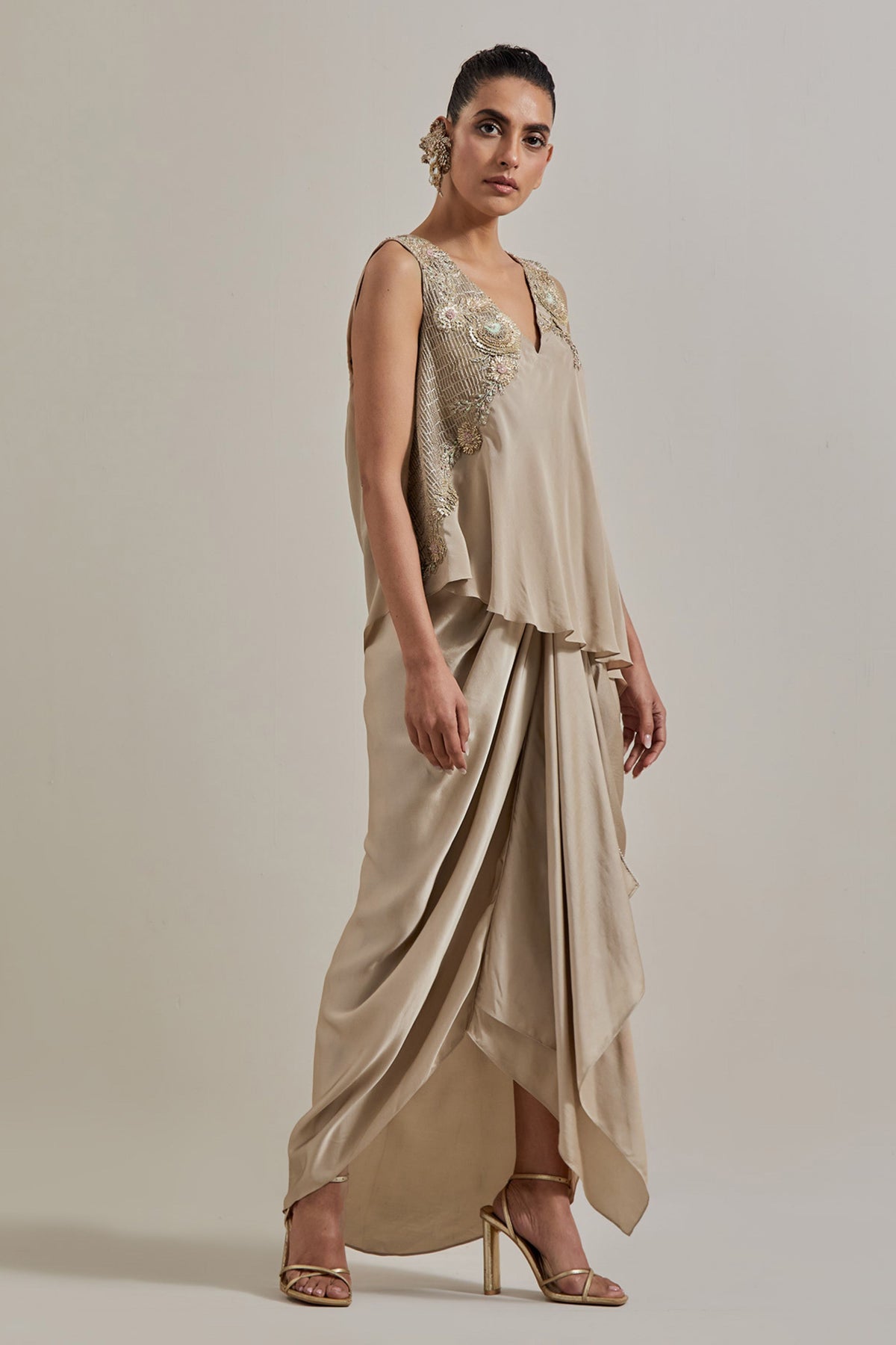Gota Draped Skirt Set