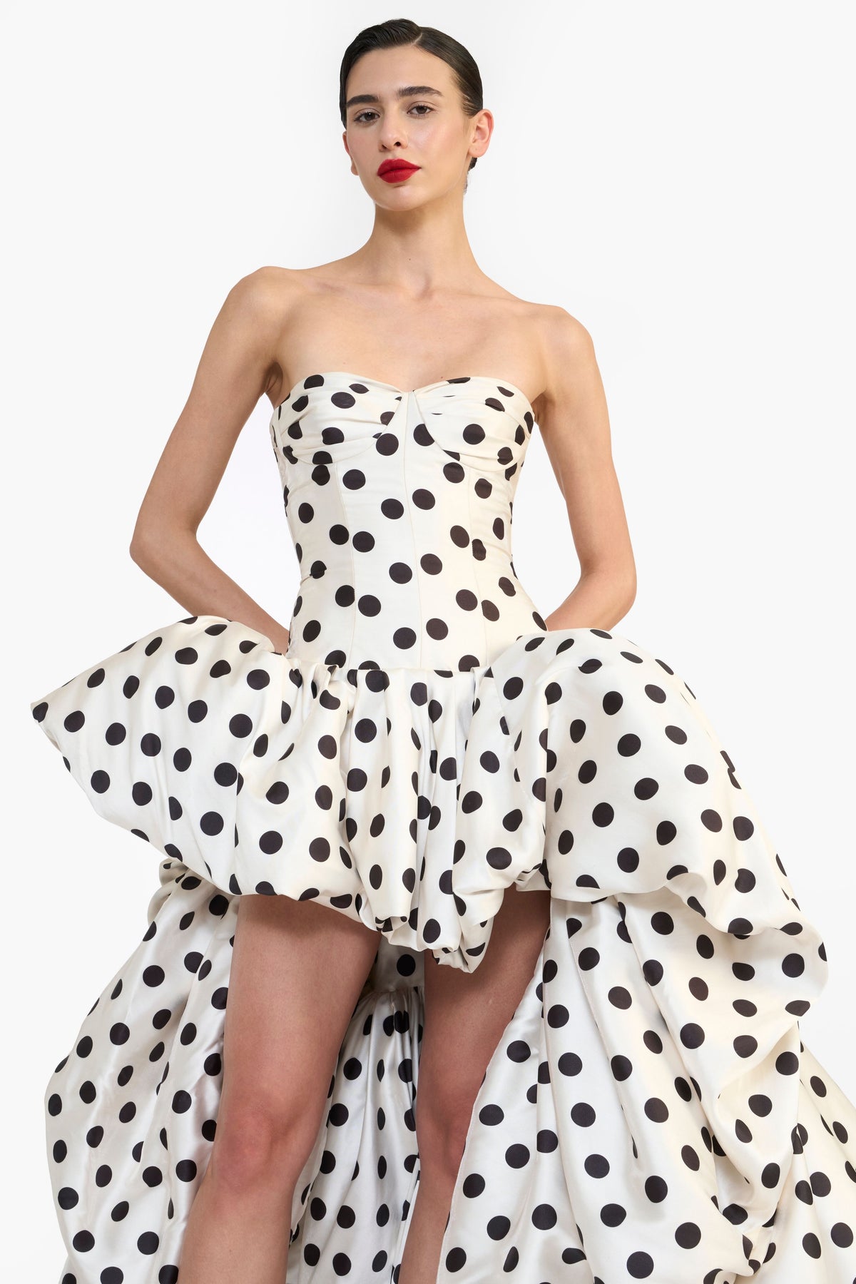 Drop-Waisted High Low Gown