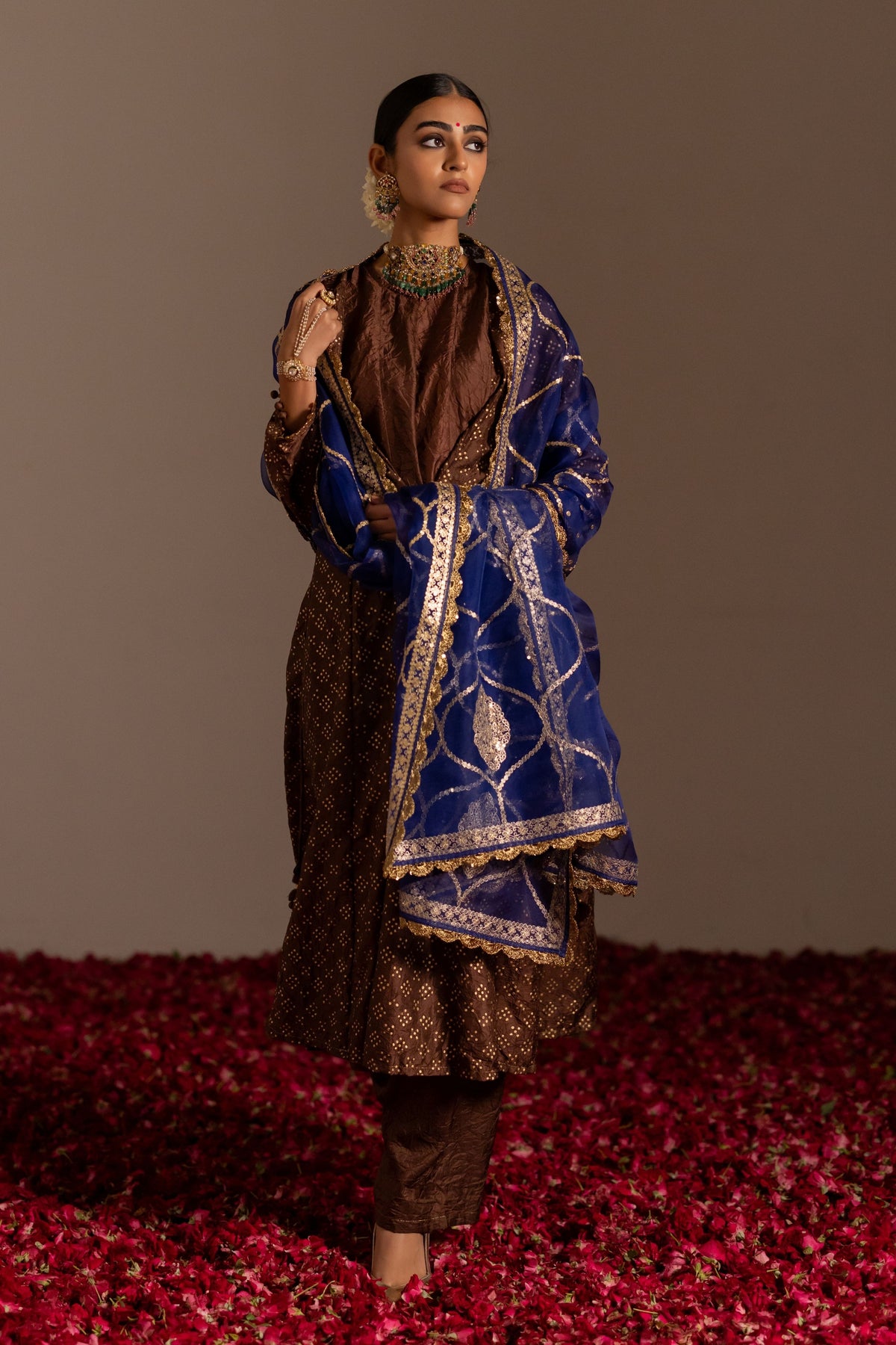 Panelled Anarkali Tie-Up Set