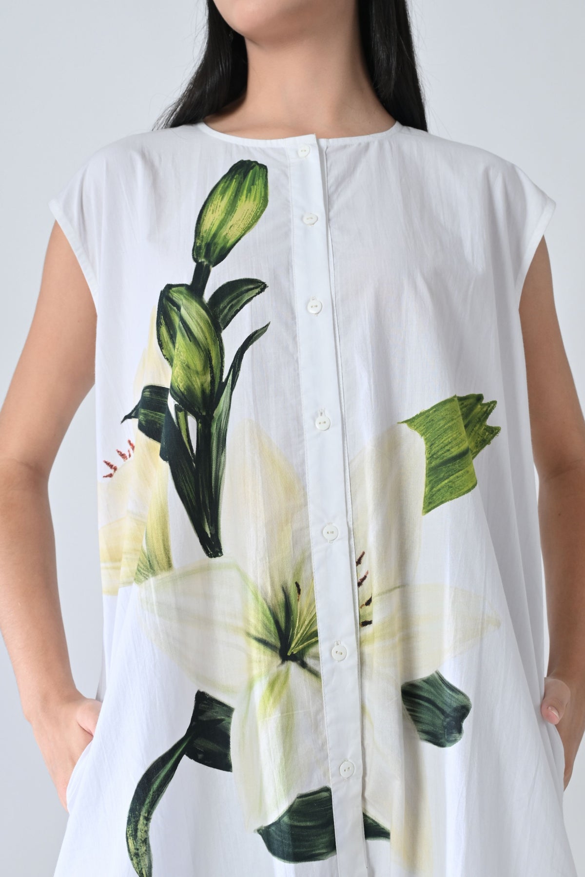 Soft Ivory Floral Printed Dress