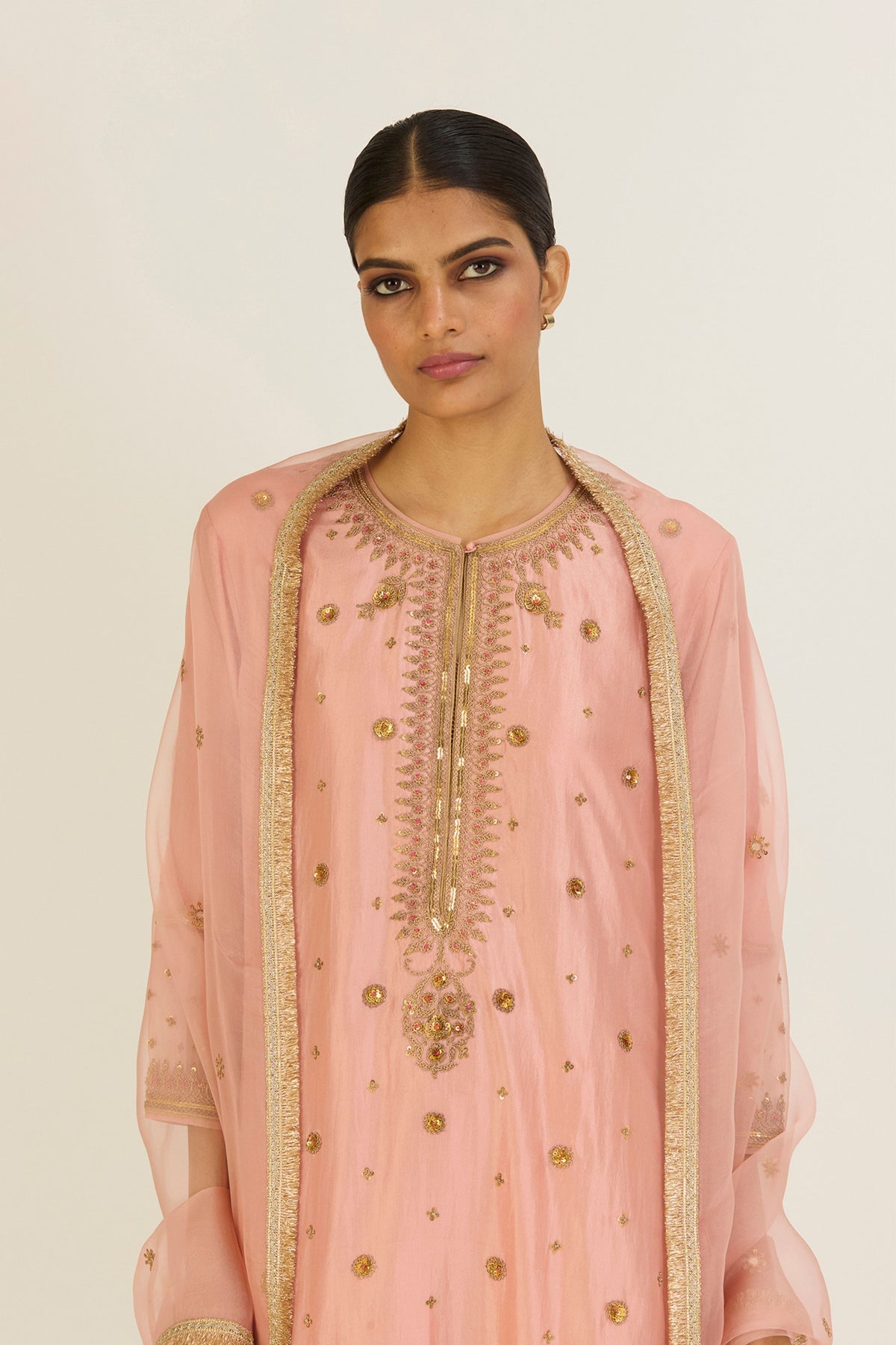 Druti Salmon Pink Kurta &amp; Pants