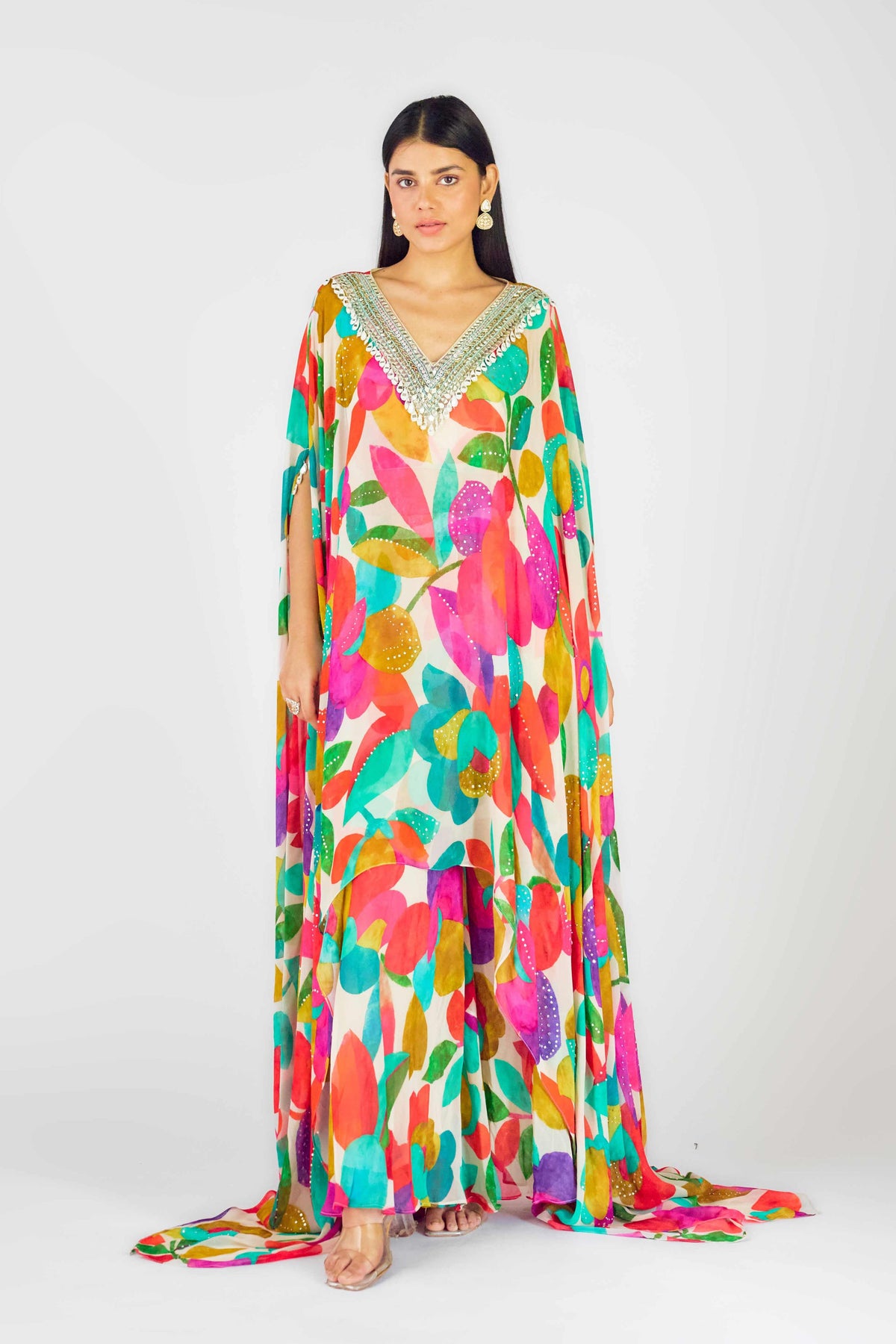 Multicolor Abstract Sharara Set