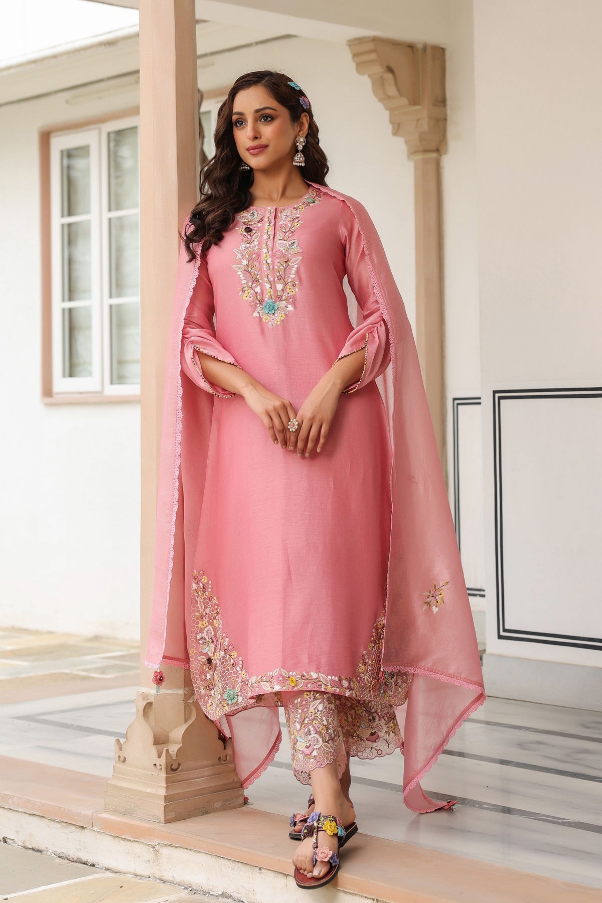 Gulzar Pink Farshi Kurta Set