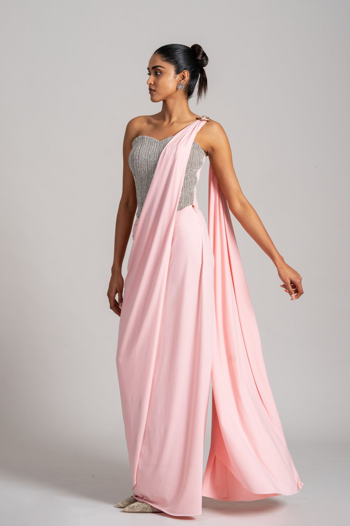 Celeste Glam Draped Saree Set