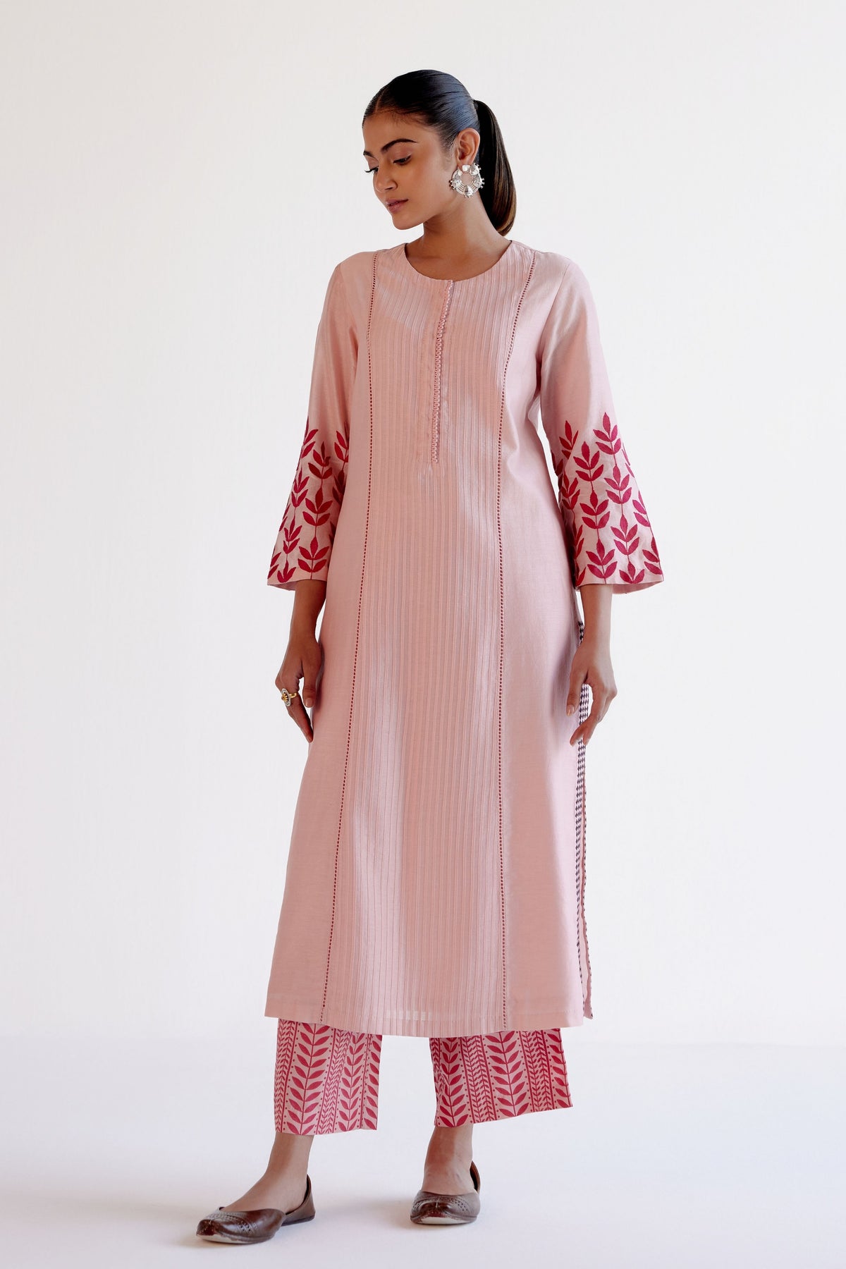 Blush Pink Embroidery Kurta Set