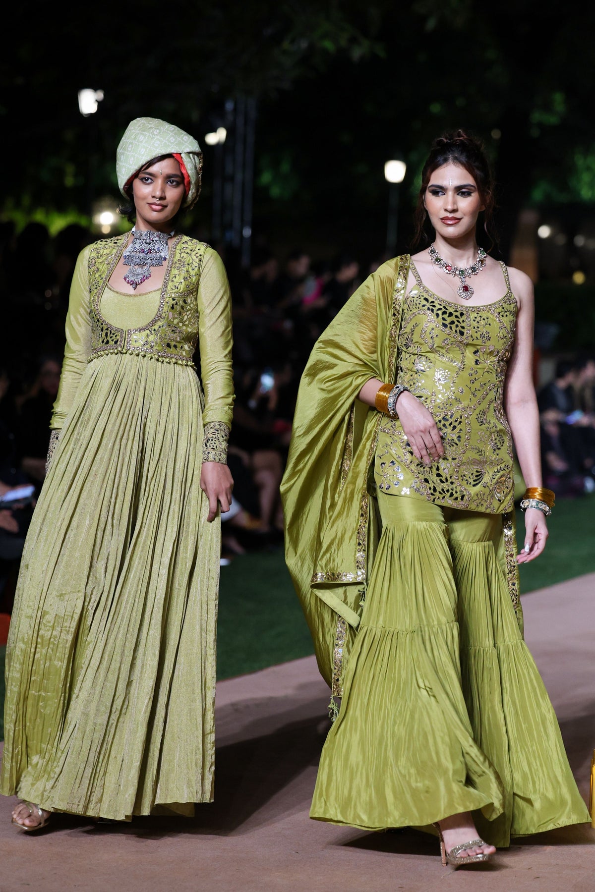 Dry Heena Green Anarkali Set