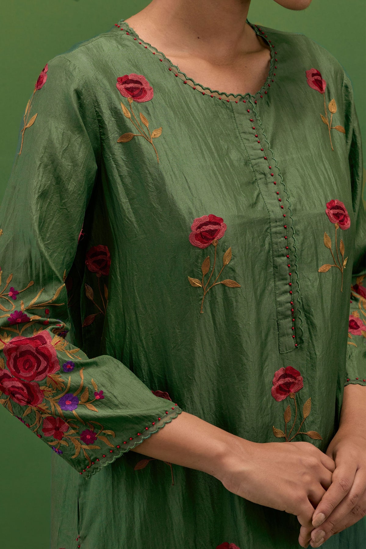 Brunswick Green Straight Kurta Set
