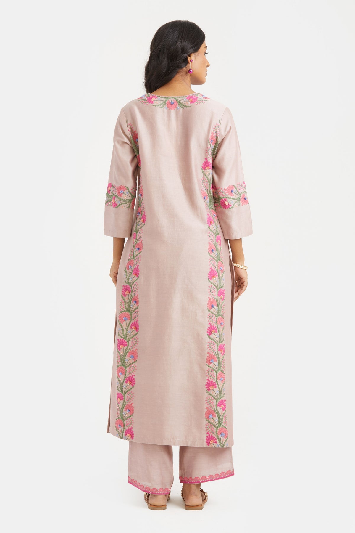 Lilac Chanderi Kurta Set