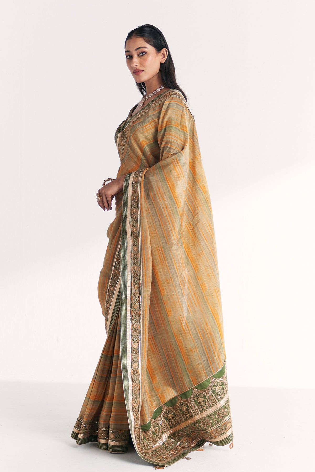 Morni Green Saree