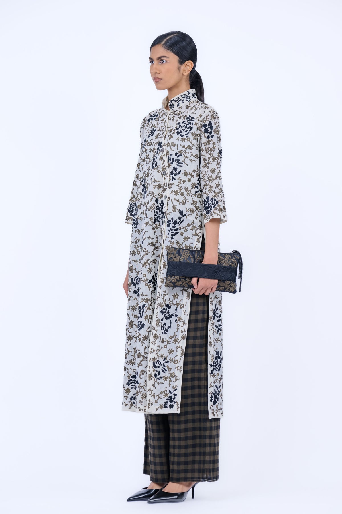 Ecru Threadwork Kurta