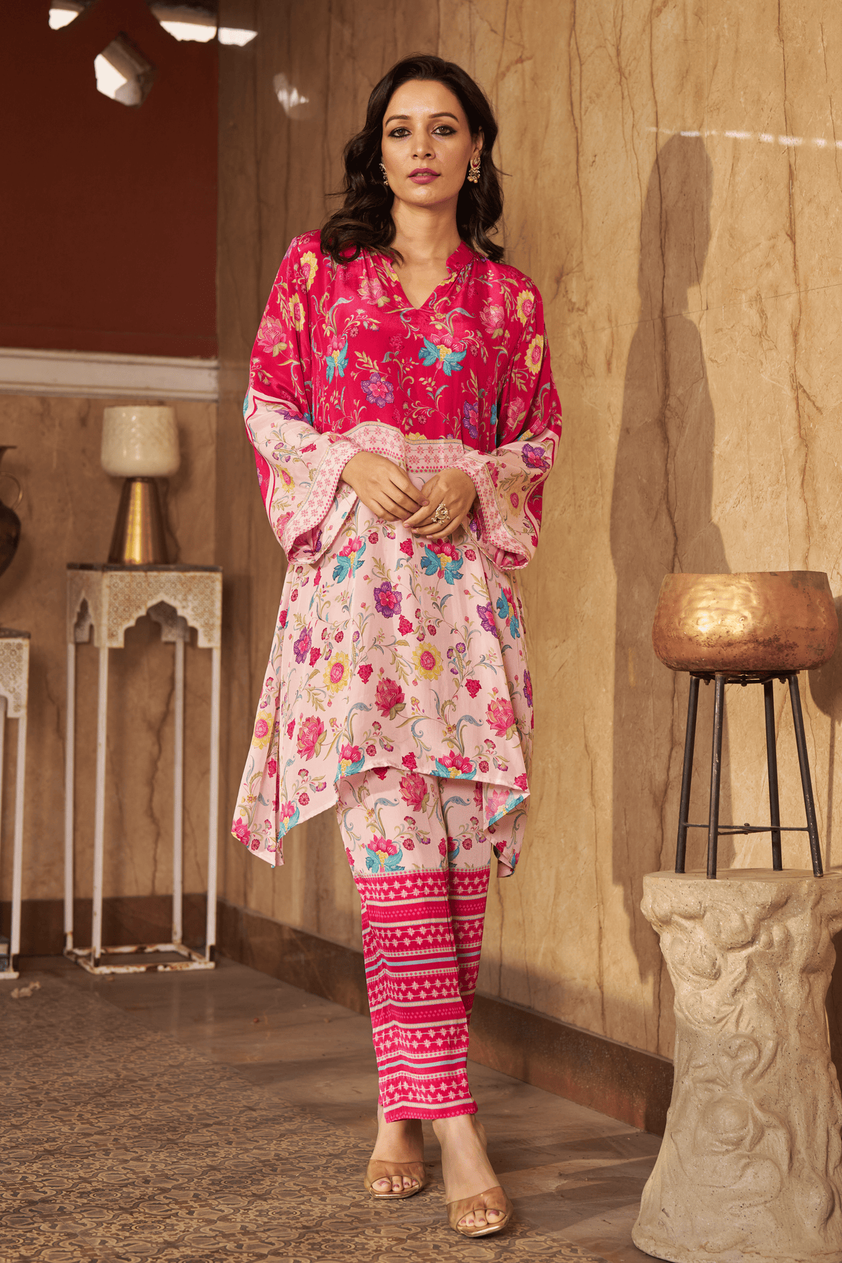 Ruya Pink Tunic Set