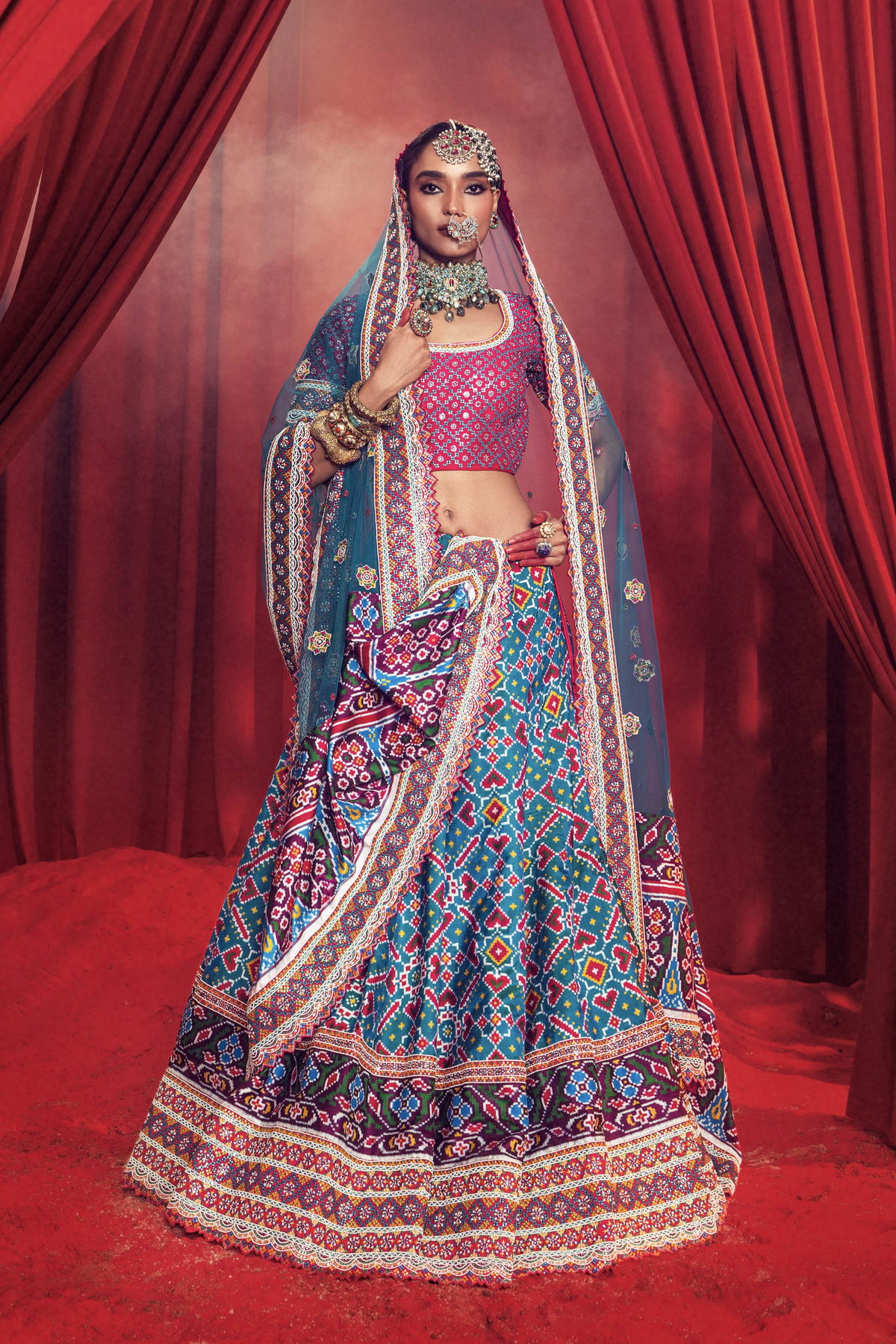 Turquoise Patola Lehnga