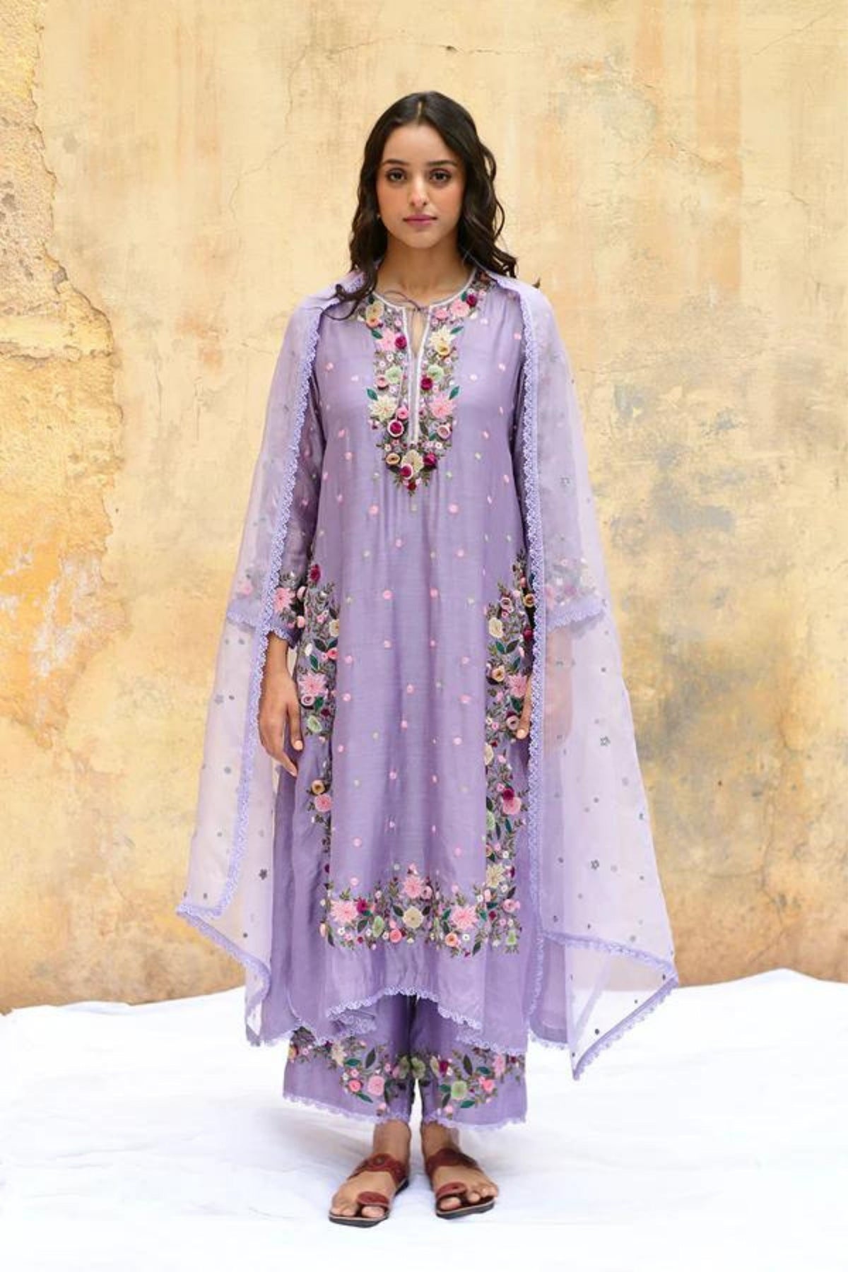 Lilac Orchid Heavy Kurta Set