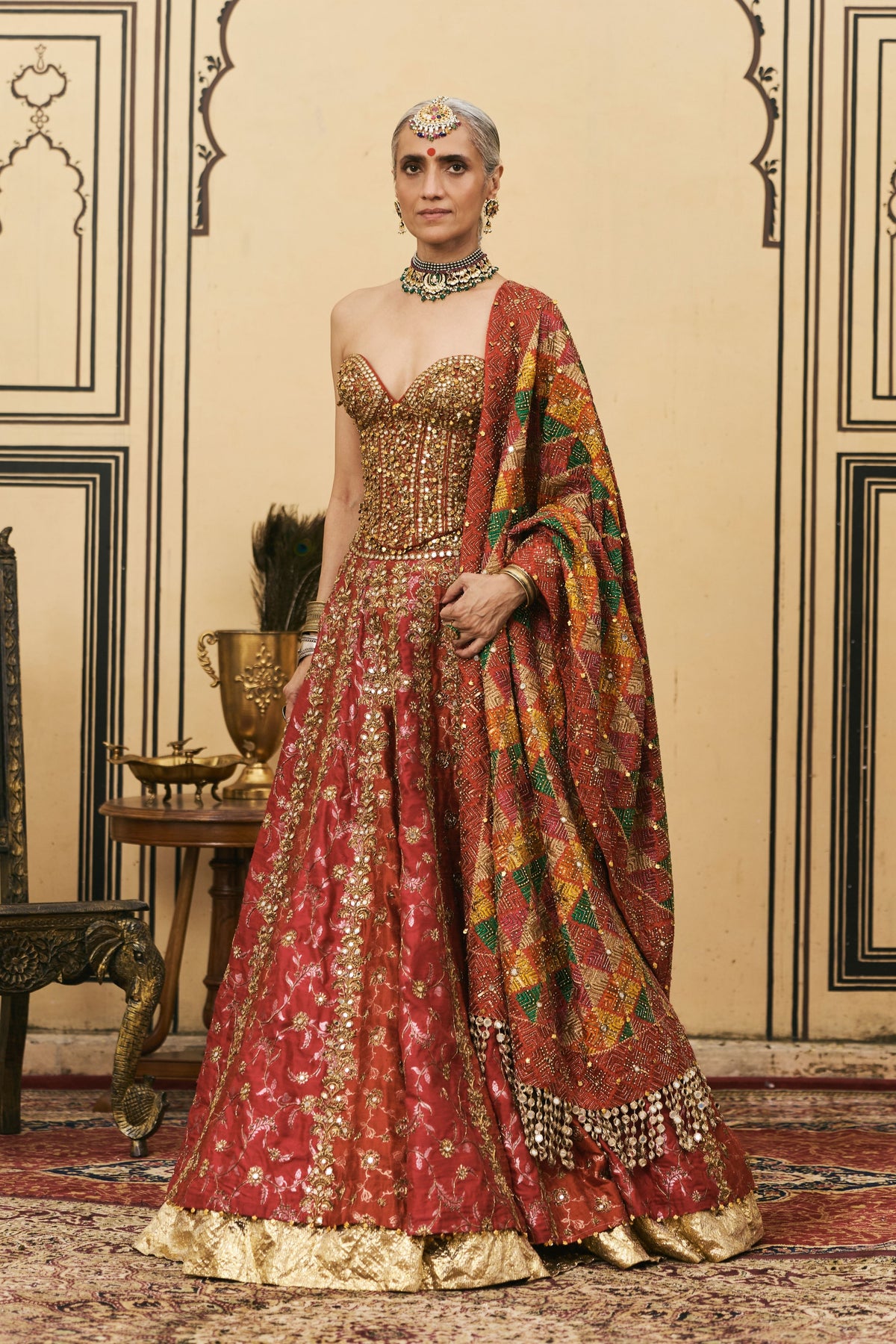 Do-Rang Phulkari Lehenga Set