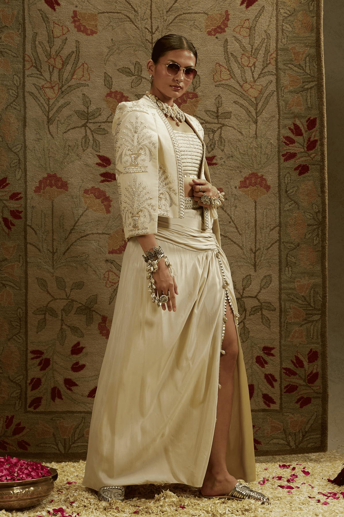 Butta Cape, Bustier, Slit Skirt